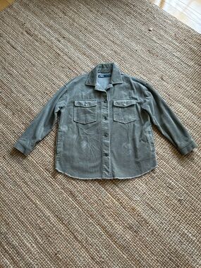 ZARA Olive Green Corduroy Utility Shacket
